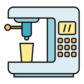 Automatic espresso coffee machine preparing hot beverage Stock Illustration
