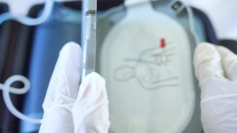 Automatic external defibrillator. Stock Footage 322205618