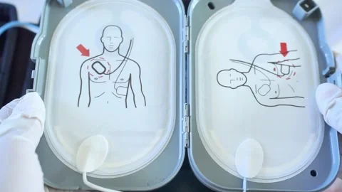 Automatic external defibrillator. Stock Footage 322205619