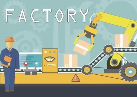 Automatic Factory System Stock Illustration