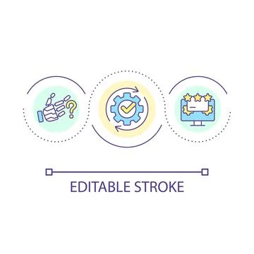 Automatic feedback request loop concept icon Stock Illustration