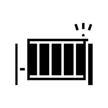 Automatic fence gate glyph icon vector illustration Stock Illustration