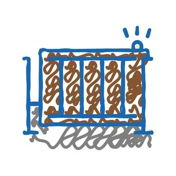 Automatic fence gate icon doodle illustration Stock Illustration