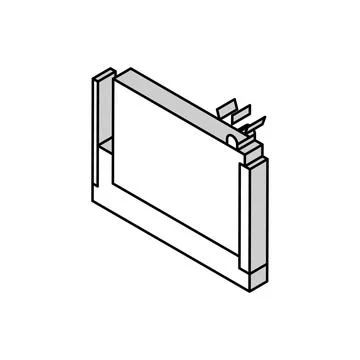 Automatic fence gate isometric icon vector illustration Stock Illustration