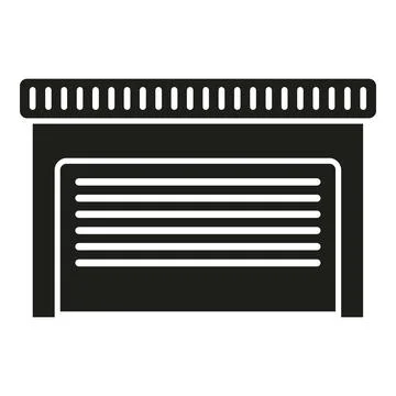 Automatic fence icon simple vector. Gate door Stock Illustration