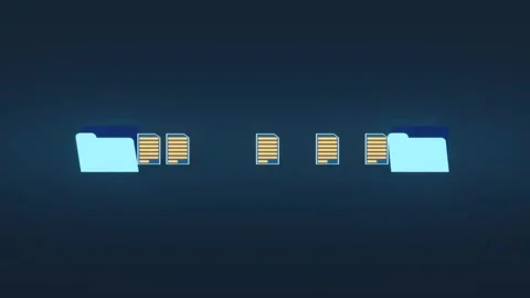 Automatic file transfer from one folder to another folder. Stock Footage 298304826