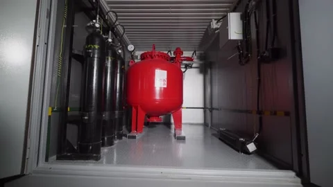 Automatic fire extinguishing system interior 库存影片 140923005