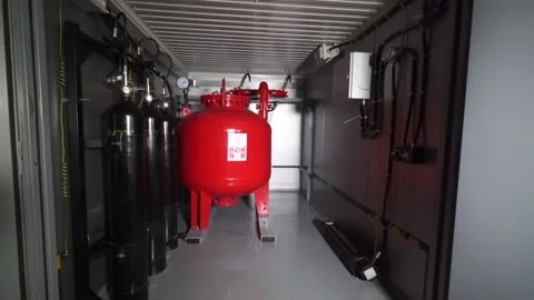 Automatic fire extinguishing system interior 库存影片 140923020