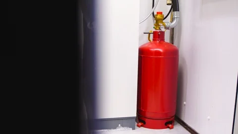 Automatic fire extinguishing system in server room Stock Footage 90620655