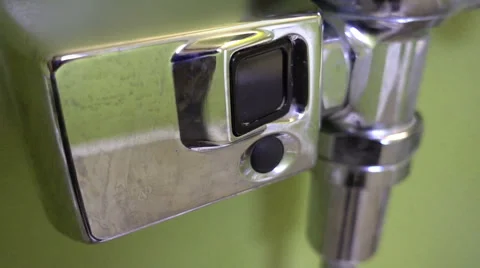 Automatic flushing toilet urinal Stock Footage