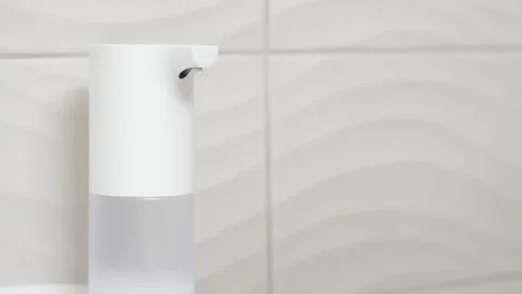 Automatic foam dispensing Stock Footage 130399925