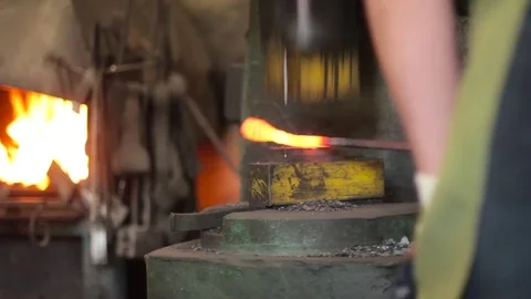 Automatic forging hammer Stock Footage 74951129