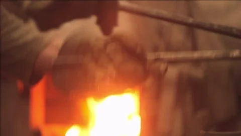 Automatic forging hammer Video stock 75309197