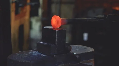 Automatic forging hammer Stock Footage 92937469