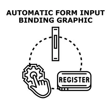 Automatic form input binding graphic concept illustration Illustrazione stock