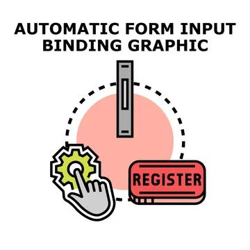 Automatic form input binding graphic concept illustration 스톡 일러스트