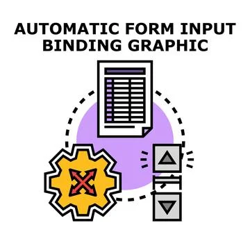 Automatic form input data binding concept 库存插图