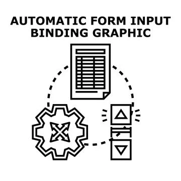 Automatic form input data binding concept 库存插图