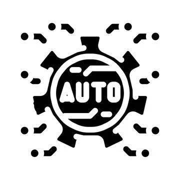 Automatic function glyph icon vector illustration Illustrazione stock