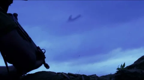 Automatic G3 rifle gun fire in slowmotion Video stock 7761547