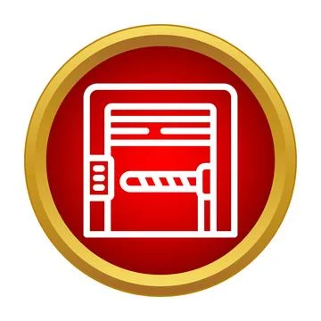Automatic garage door and barrier line icon Stock Illustration