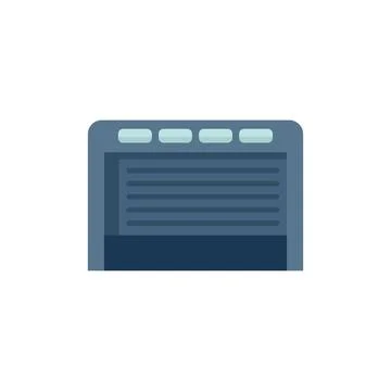 Automatic garage door closing system for modern house Illustrazione stock