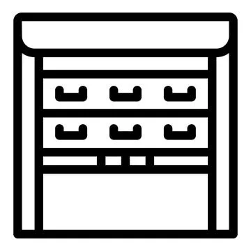 Automatic garage door closing system protecting home security Illustrazione stock