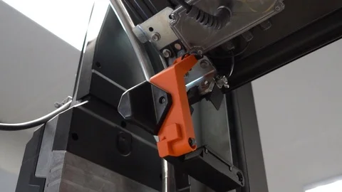 Automatic garage door mechanism. Slow motion Stock Footage