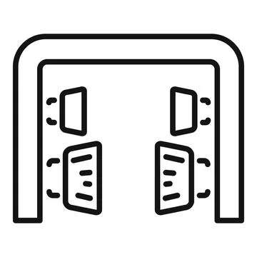 Automatic garage door opening system being activated line icon Illustrazione stock