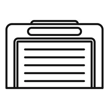 Automatic garage door with remote control icon, outline style Illustrazione stock