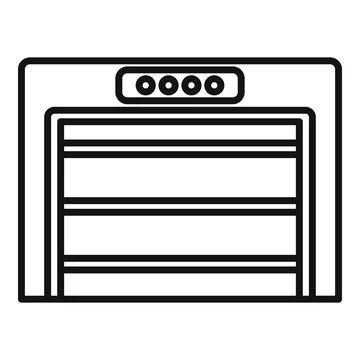 Automatic garage door with remote control system opening Ilustración de archivo