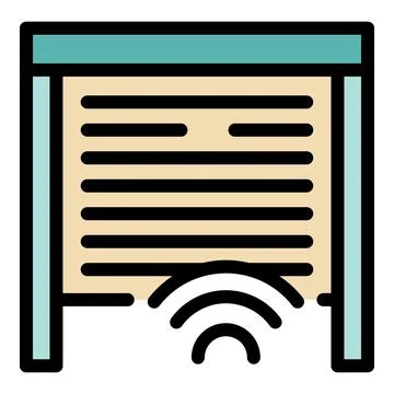 Automatic garage door with remote control opening system Illustrazione stock