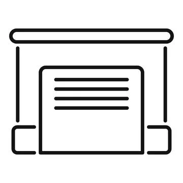 Automatic garage door using remote control icon thin line vector Illustrazione stock