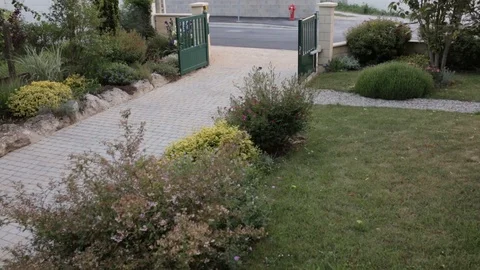 Automatic Garden Gate Stock Footage 99752192