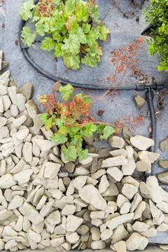 Automatic Garden Irrigation System Construction Stock Photos