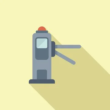 Automatic gate barrier icon flat vector. House security Stock Illustration