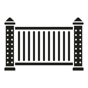 Automatic gate barrier icon simple vector. House security Stock Illustration