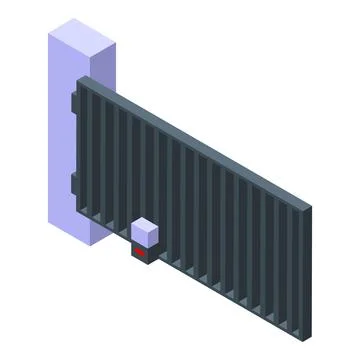 Automatic gate building icon, isometric style Illustrazione stock