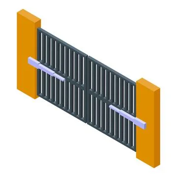 Automatic gate button icon, isometric style Illustrazione stock