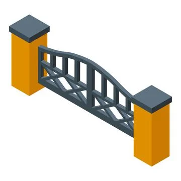Automatic gate closing access to private property Stock Illustration