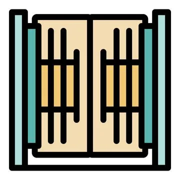Automatic gate closing system for parking or garage entrance Illustrazione stock