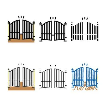 Automatic gate color looks icon vector Stock Illustration