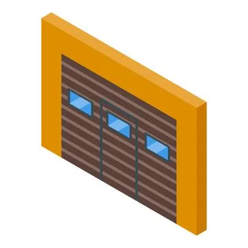 Automatic gate door icon, isometric style Illustrazione stock