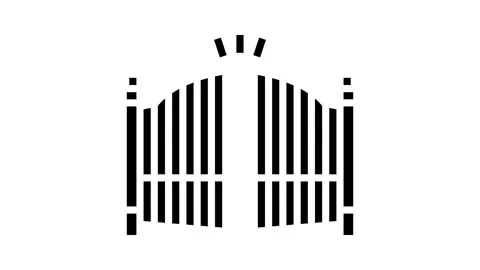 Automatic gate glyph icon animation Stock Footage 222759806