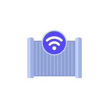 Automatic gate icon, flat vector Stock Illustration