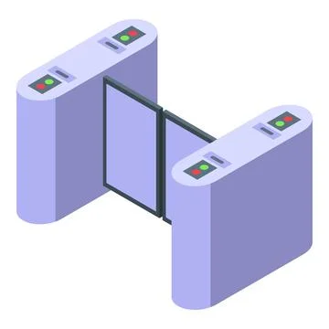 Automatic gate icon, isometric style Stock Illustration