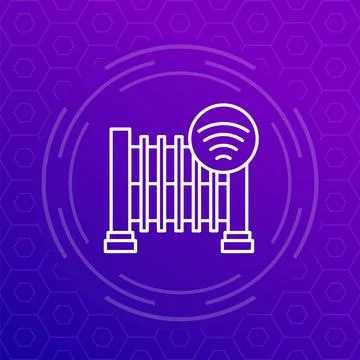 Automatic gate icon, line design Illustrazione stock