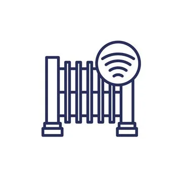 Automatic gate icon, line vector Illustrazione stock