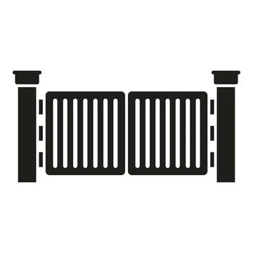 Automatic gate icon simple vector. Fence house Stock Illustration
