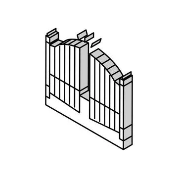 Automatic gate isometric icon vector illustration Stock Illustration